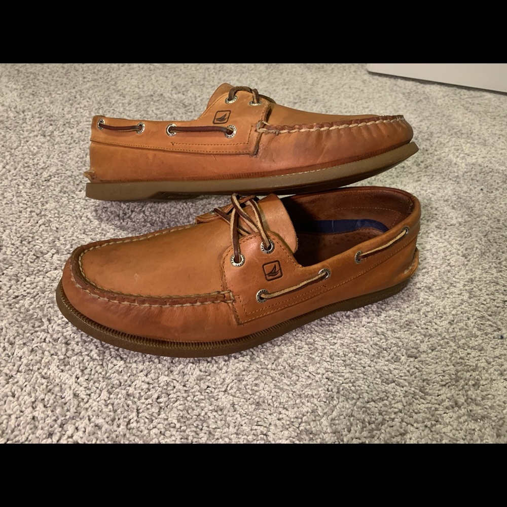 Sperry Men's Cognac Leather 2-Eye Boat Shoes
